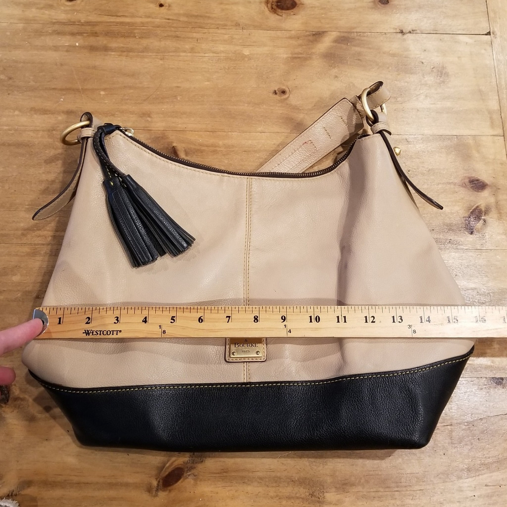 Dooney & Bourke Sophie Black and Beige Color Block Hobo - Picture 14 of 15